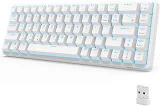 RK ROYAL KLUDGE RK G68 2.4Ghz Wireless/Bluetooth/Wired 65% Mechanical Keyboard, 68 Keys Hot Swappable Brown Switch Gaming Keyboard for Win/Mac