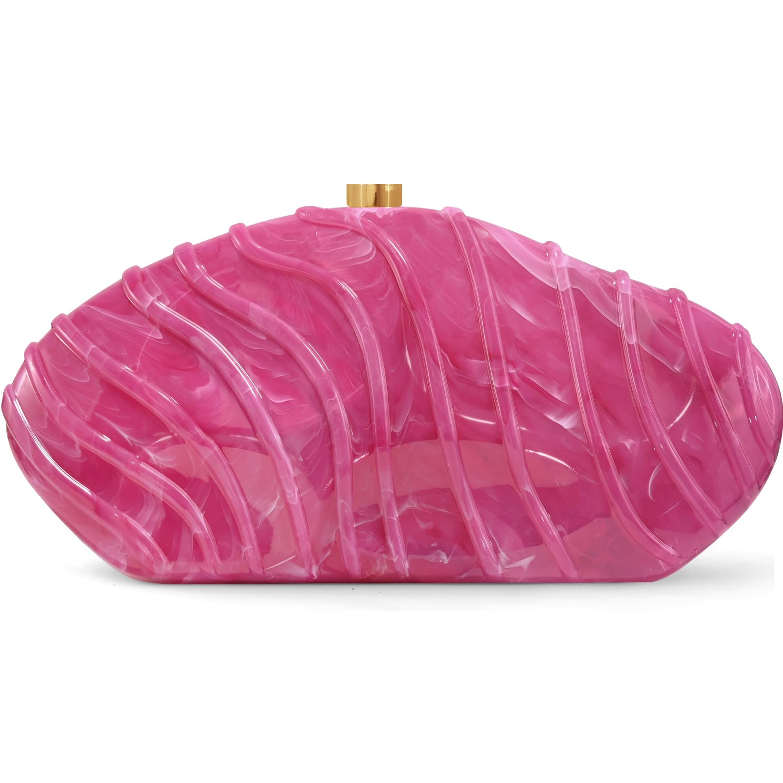 Acrylic Clutch Purse for Women Evening Bag, Irregular Shell Acrylic Purse Box Clutch with Chain for Party Wedding Prom