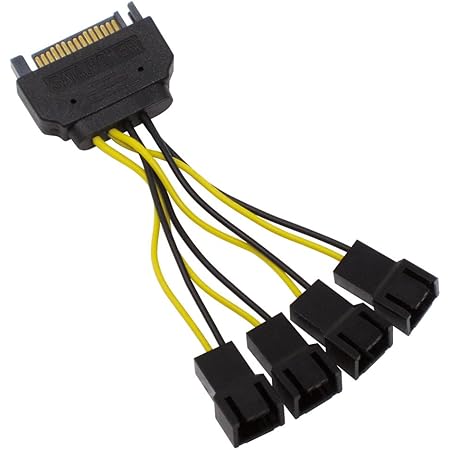 Amazon Co Jp アイネックス ファン用電源4分岐ケーブル 5cm Ca 864sa パソコン 周辺機器