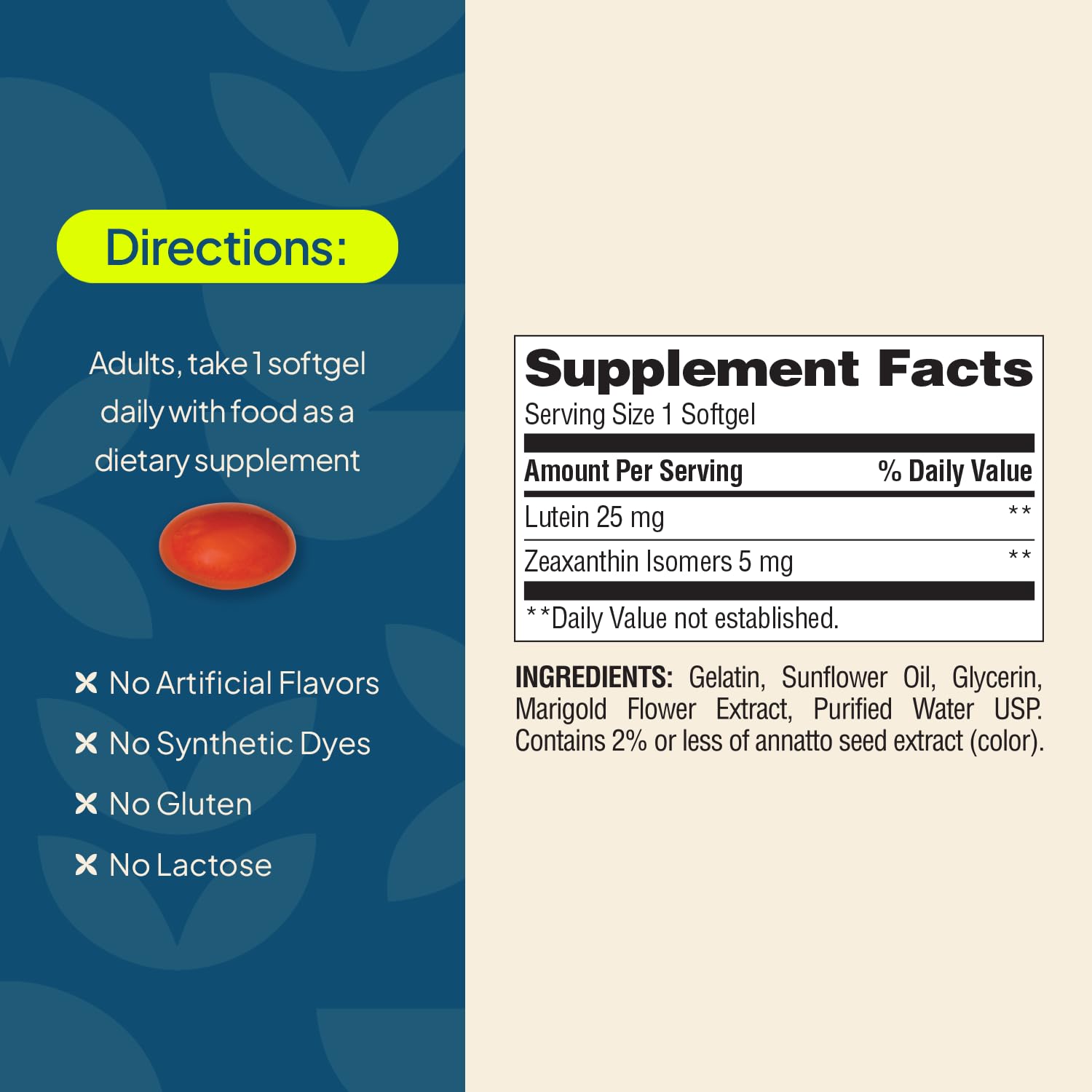 Nature's Wonder Clinical Strength Lutein 25mg & Zeaxanthin 5mg, 90 Softgels — Amazon image 3