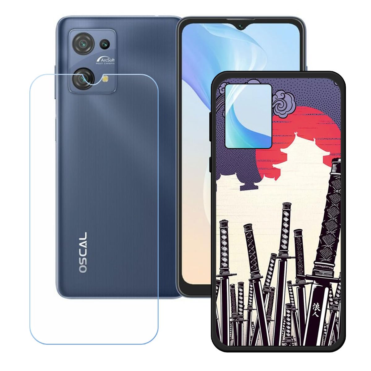 LCEHTOGYE Cover per Blackview Oscal C30 PRO,Nero Custodie Morbido Silicone Case Ultra Sottile TPU Flessibile Protettiva Custodia per Blackview Oscal C30 PRO (6,5) - KE84