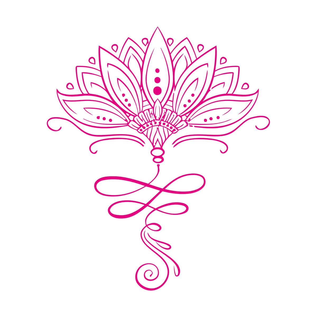 Vinyl Wall Decals Lotus Flower Ornament Yoga Studio 54x64.8cm Art Decoration Large Rosered