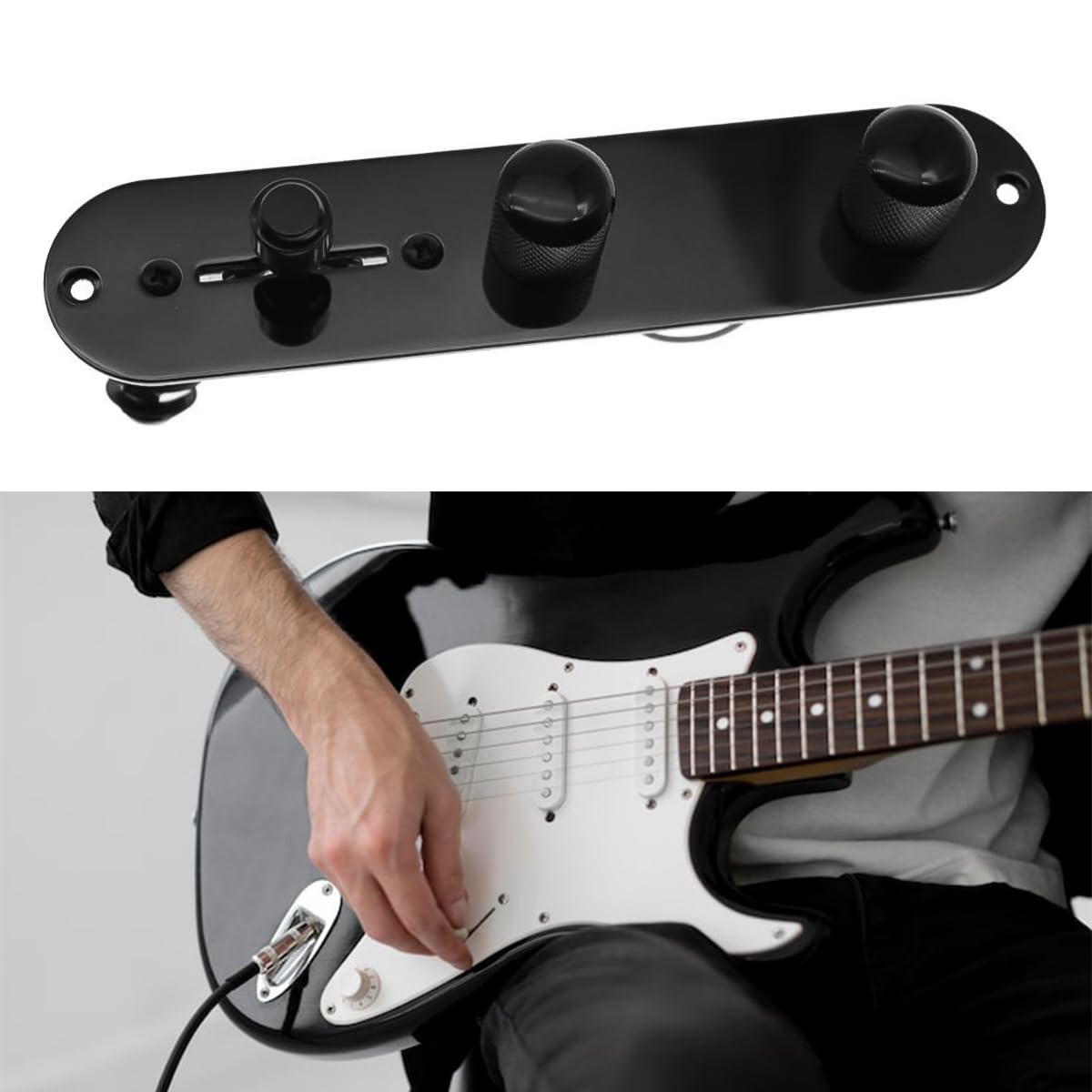 Alnicov Płyta sterownicza Telecaster z przewodami i wiązką przewodów W pełni wyposażona płyta sterownicza 3-drożna z przewodami i wiązką przewodów do Telecaster/Tele
