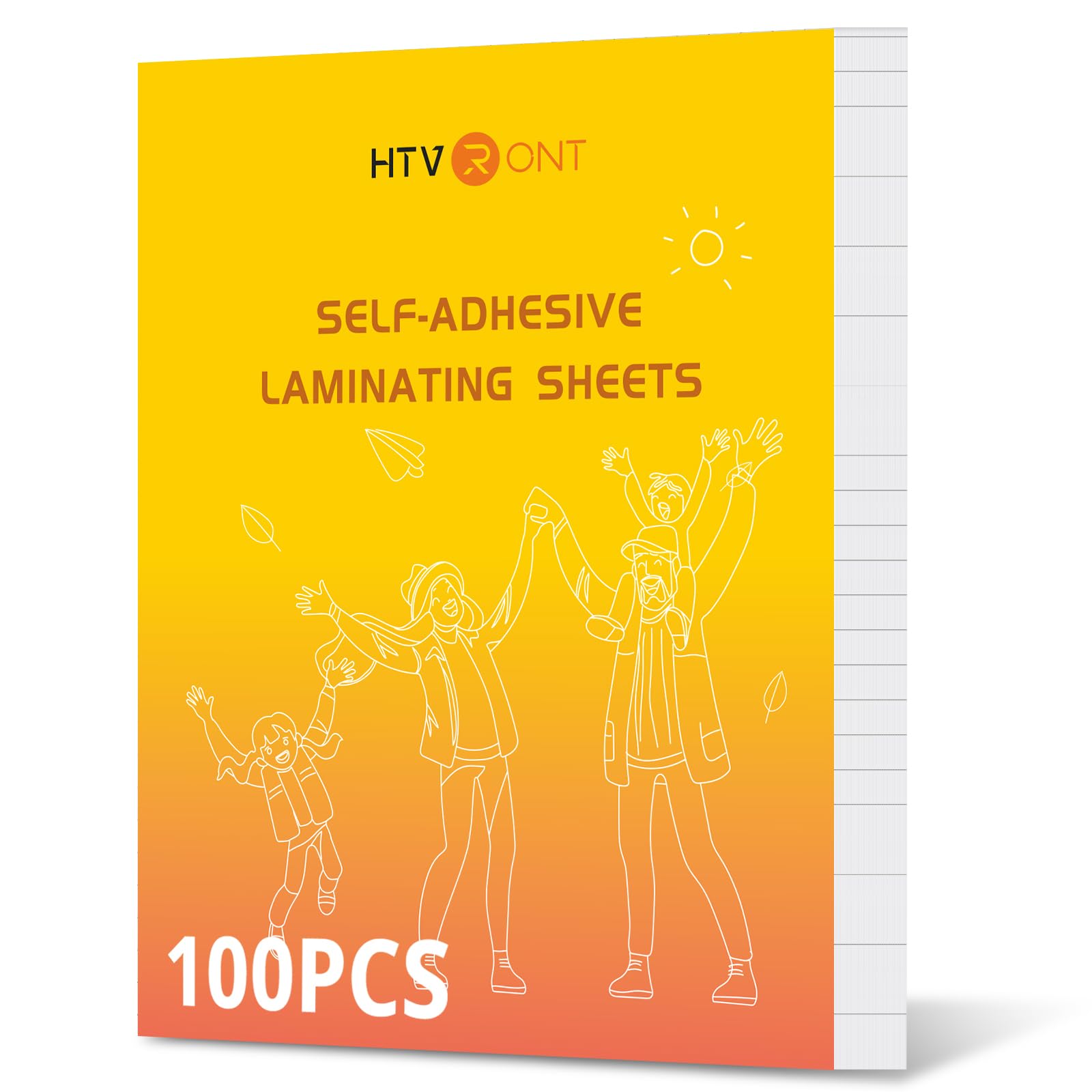 HTVRONT Self-Adhesive Laminating Sheets-9 X 12 Inches Self Laminating Sheets, No Machine Needed Clear Laminating Sheets for Protecting and Preserving Documents, Photos, Menus,Stickers… (100)