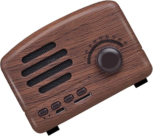 Miniatura 8 de Altavoz Bluetooth retro, altavoces Bluetooth portátiles de graves fuertes, estilo clásico, lindo altavoz inalámbrico de estilo clásico antiguo para