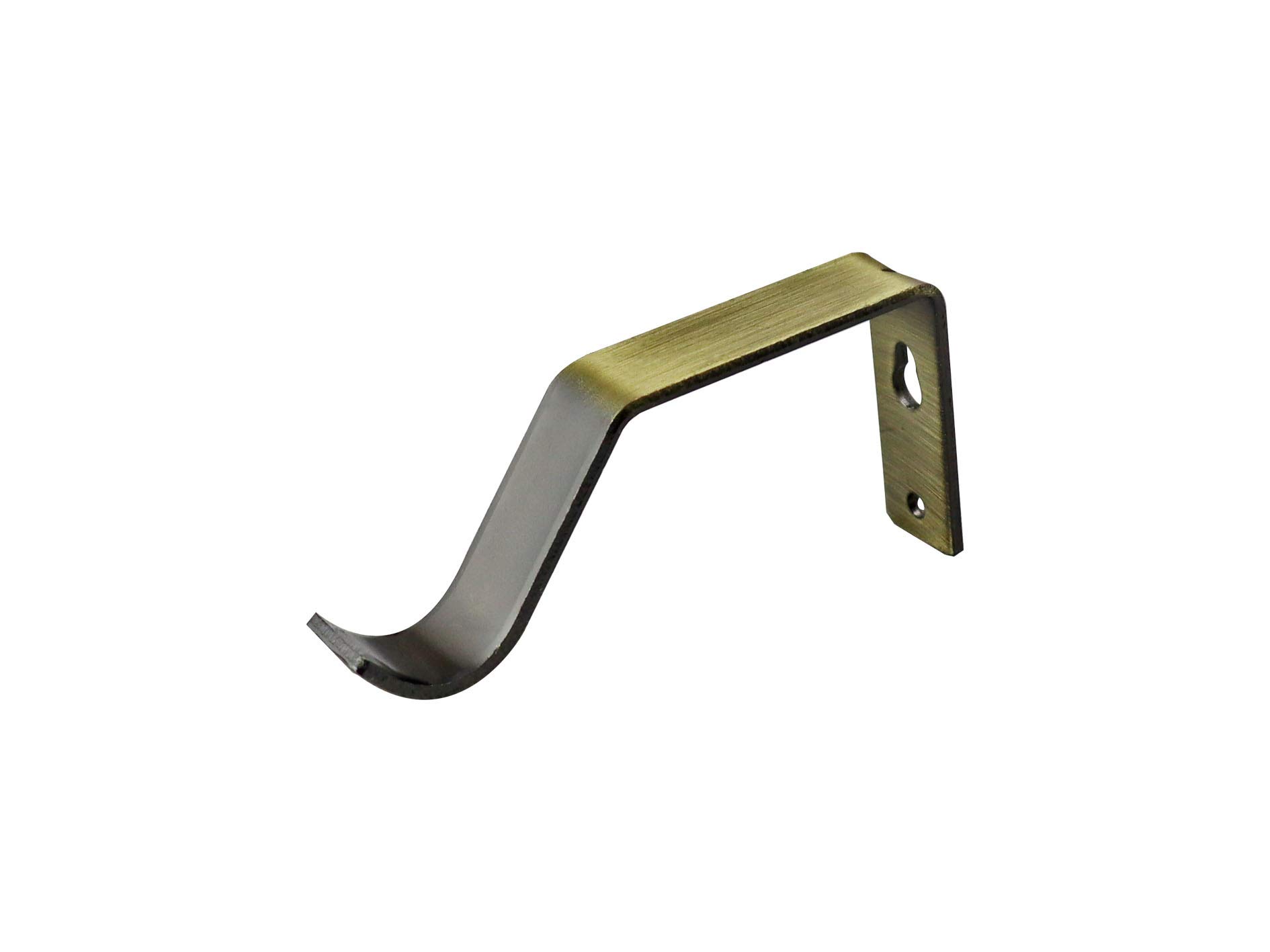 Your Home Online Antique Brass 28mm Bay Window Curtain Pole Passing Brackets C Rings Elbow Corner Joints (1 Passing Bracket)