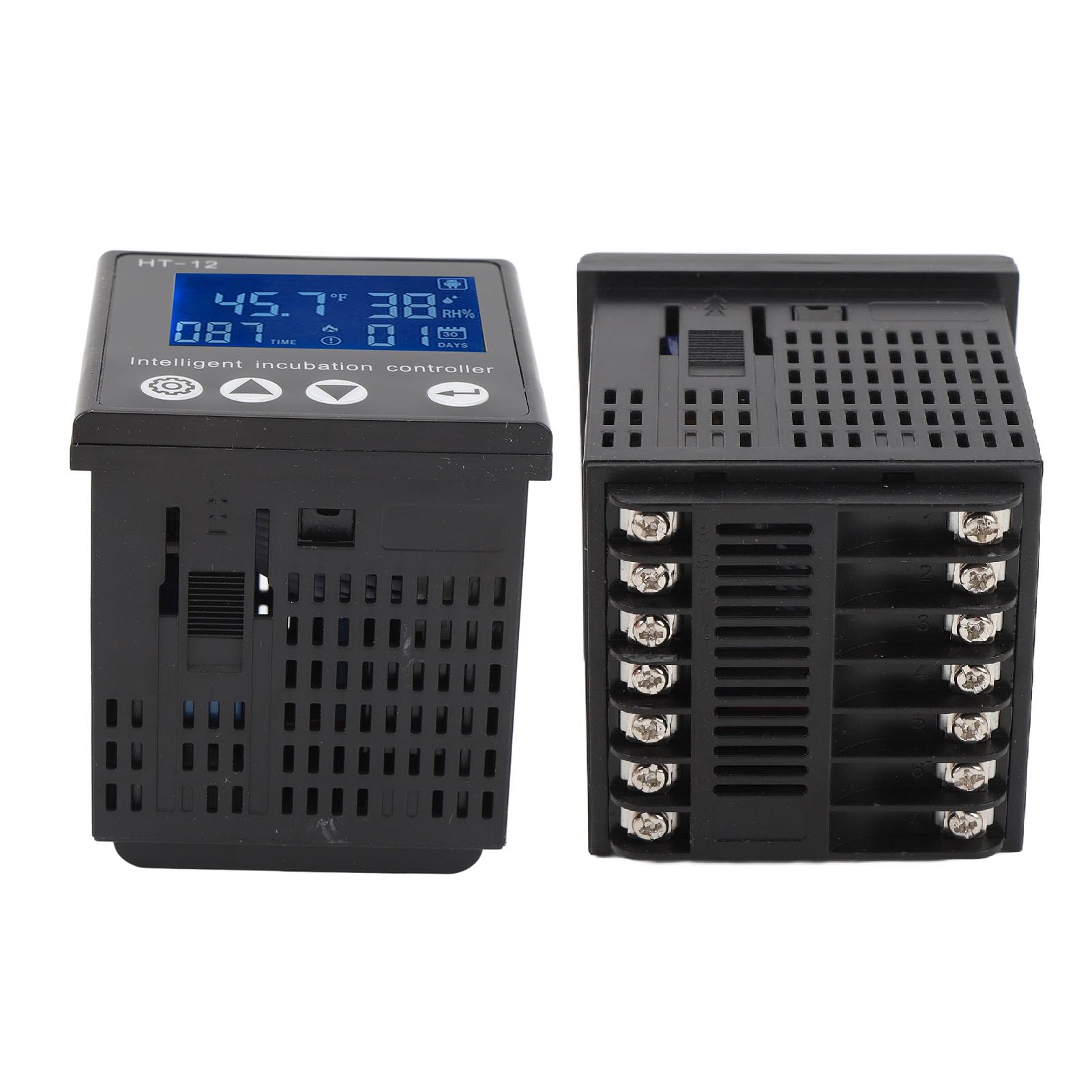 Controlador digital de temperatura y humedad con pantalla LCD, medidor inteligente de control de temperatura para cría, carcasa de ABS, precisión ± 0,5 °C