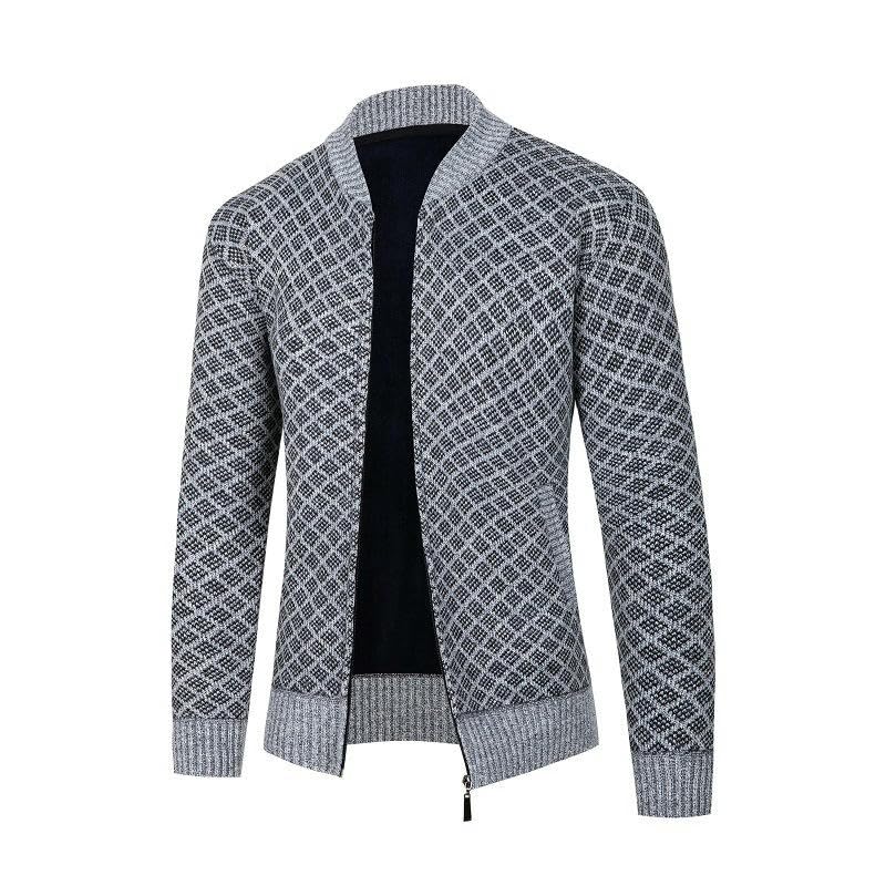 Chaqueta de punto con forro de felpa para hombre en color gris para otoño 2