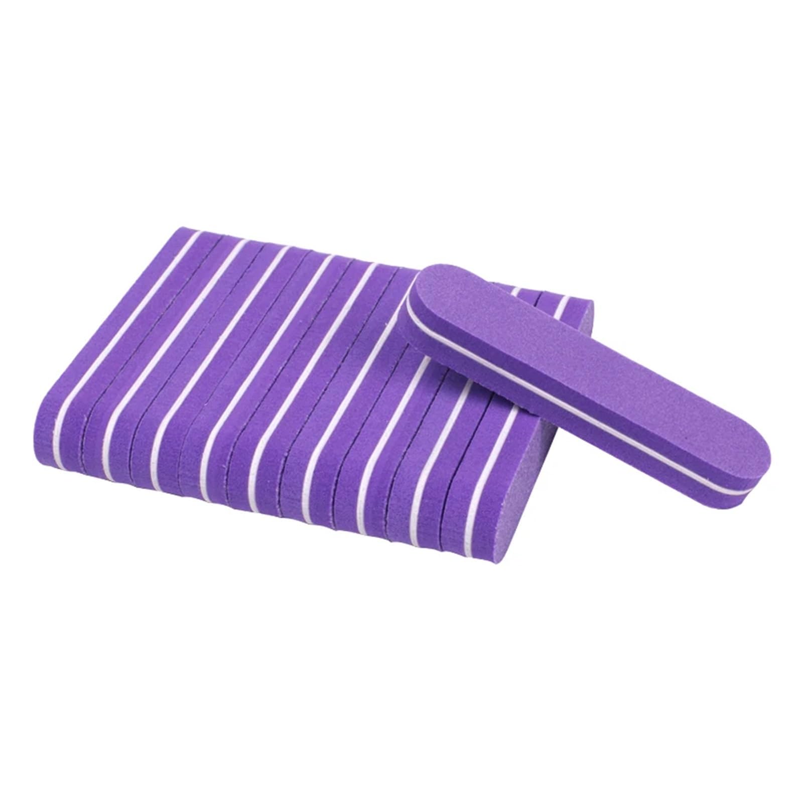 blocco di buffer del chiodo, 50 pezzi di lime for unghie multicolore, spugne, buffer, grana 100/180, blocco abrasivo e lucidante a 2 lati(Purple)