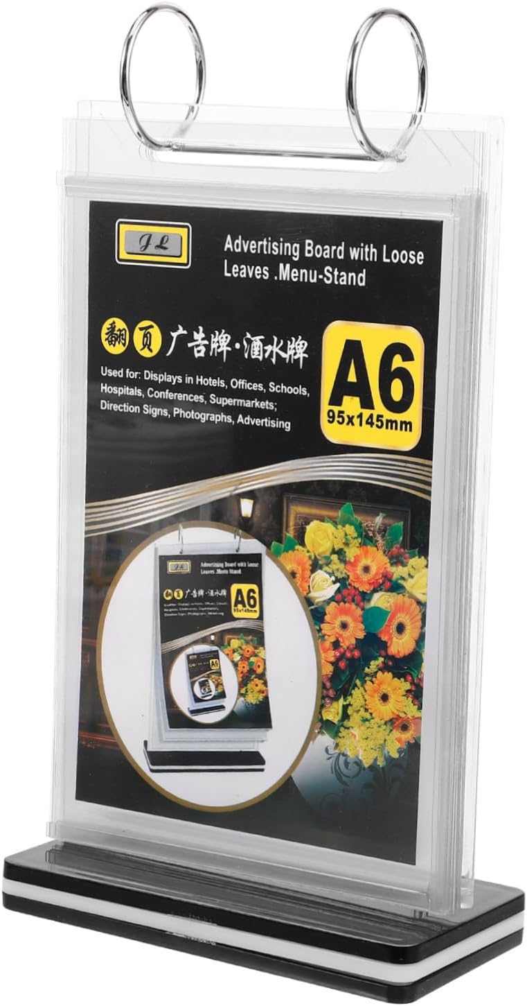 10pcs Menu Display Stand with Base Tabletop Holder for Restaurants Weddings Trade Shows and Reception Areas Non-yellowing Easy to Install Menu Rack