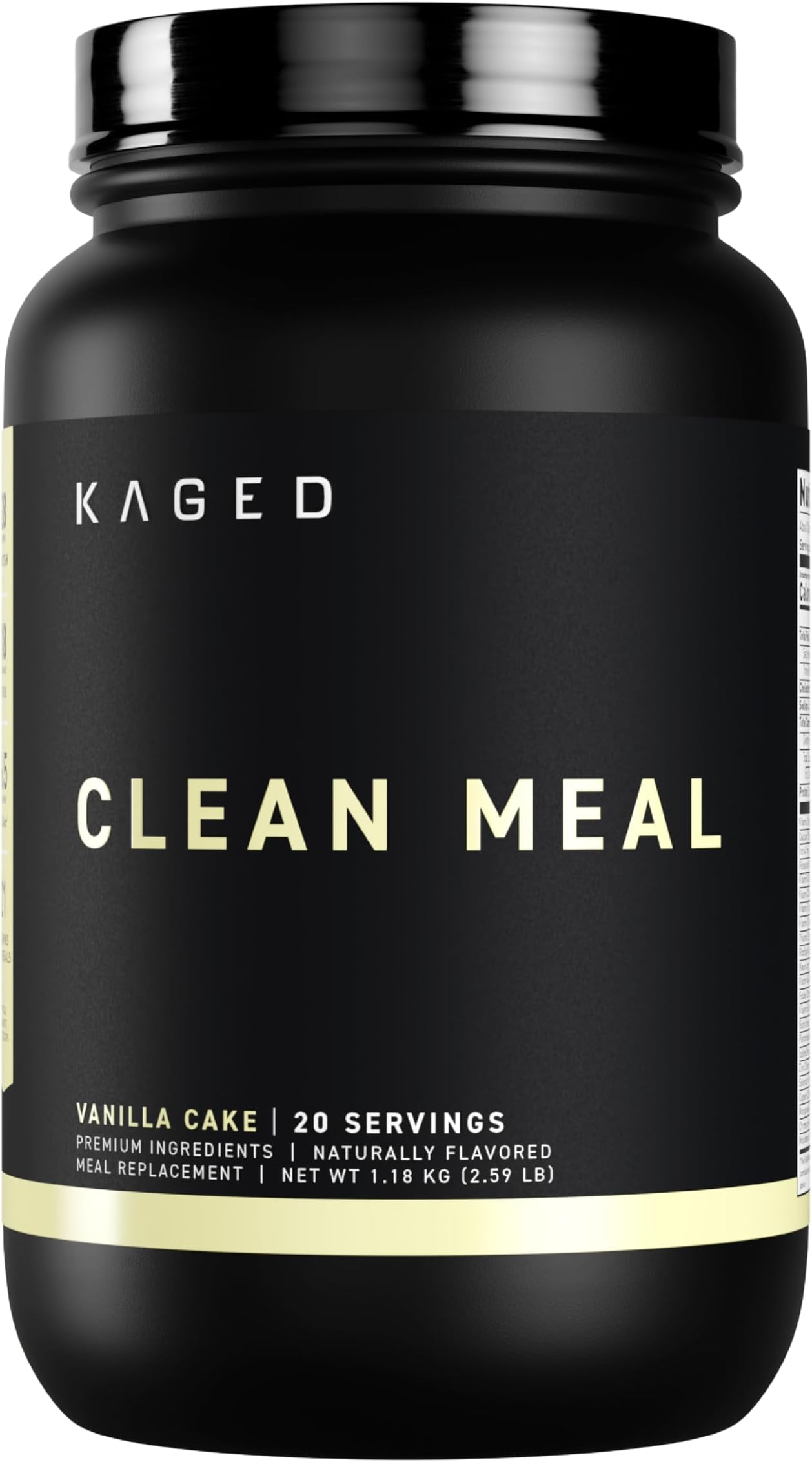 Kaged Clean Meal Powder | Vanilla Cake | Meal Replacement Shake | Whey Protein Isolate | Clean Carbs, MCT Oil Fats, Organic Vitamins and Minerals | Supplements for Men & Women | 20 Servings
