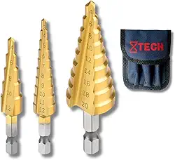 Jogo 3 Broca Escalonada Revestido Titanio Aço 4-12 3-12 4-20