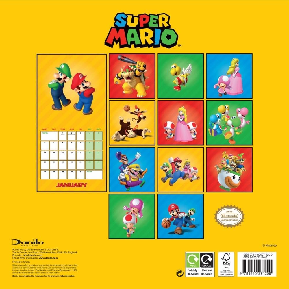 Official Super Mario Square Calendar 2025