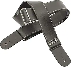 Correias P/INSTR.CORDAS C/PONTEIRAS COURO DUPLO- LINHA SUPREME (Preto bordado)