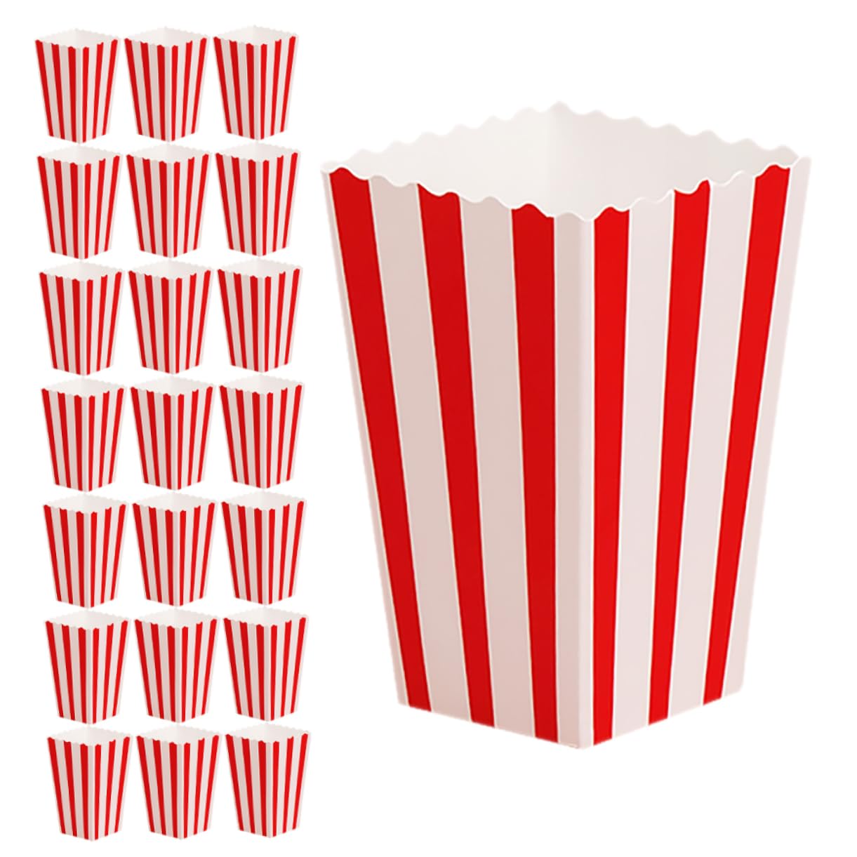 60 Pezzi Sacchetti Snack Rosso e Bianco per Contenitori per Popcorn Individuali per Cinema
