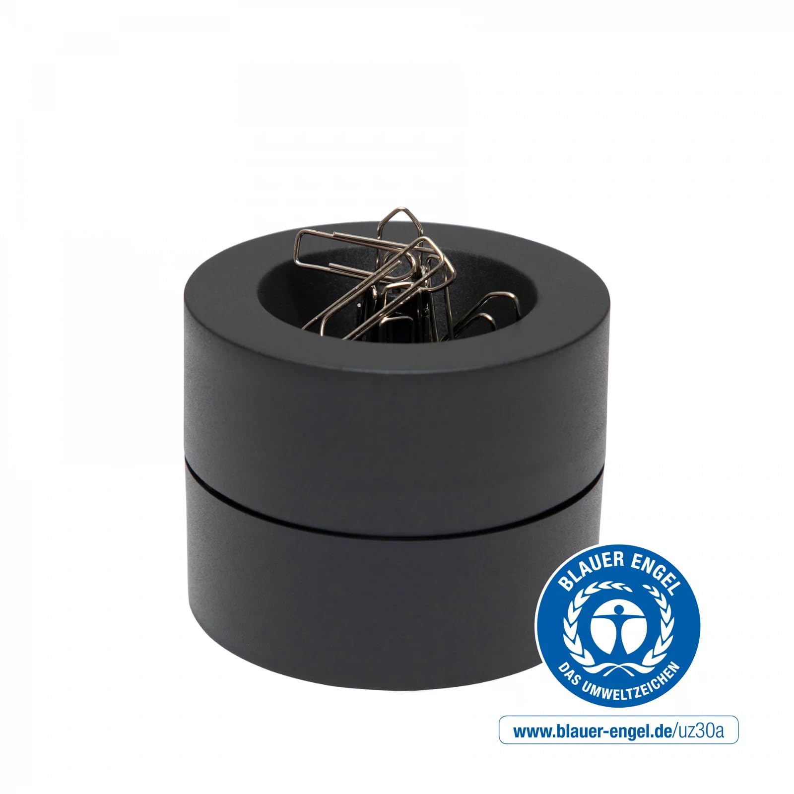 Maul MAULpro Eco Staple Dispenser | Sustainable Desk Organiser for Storage of Paper Clips | Organiser for the Office and Workplace | Includes 15 Clips | Black