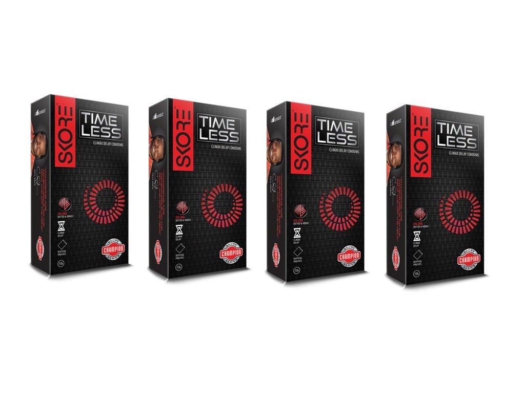 Skore Champion Series Advanced Range Condoms - 10 Count (Pack Of 4, Time Less)