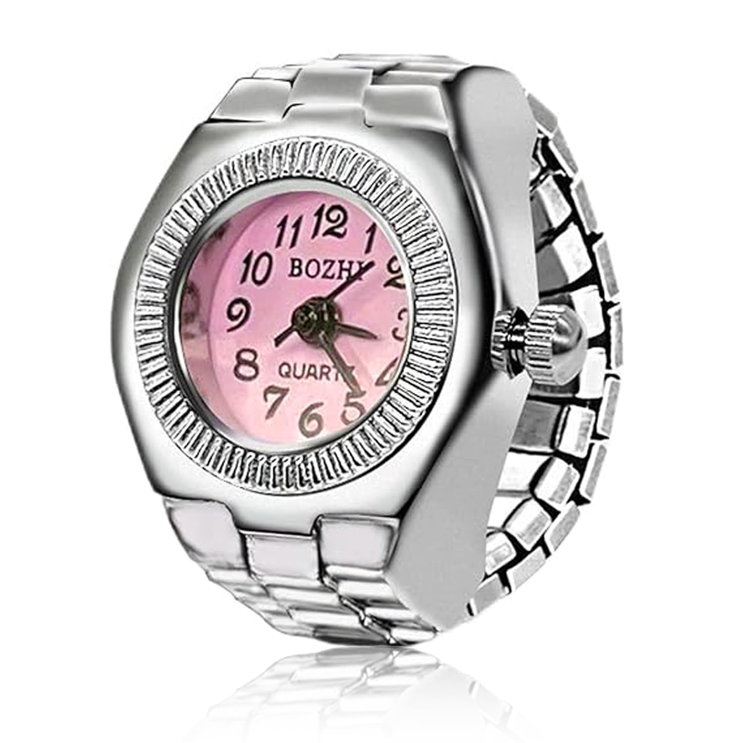 peora Stainless Steel Analog Watch Style Strechable Finger Ring Fancy Jewellery for Women (Free Size)-picture-18