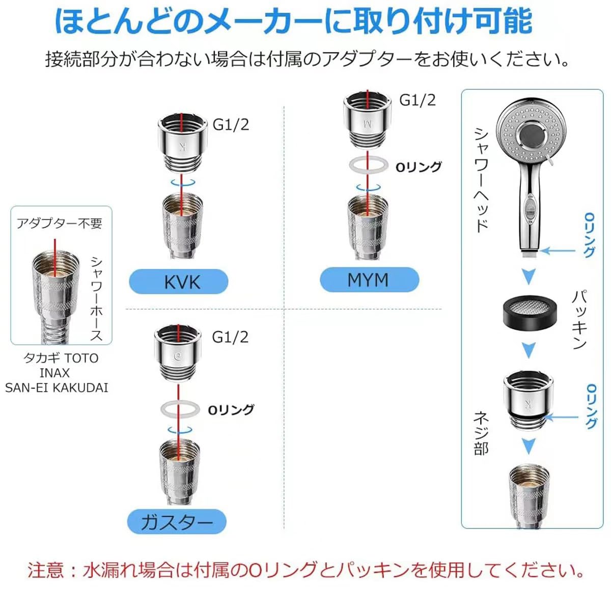 Amazon | シャワーヘッド シャワーホース用アダプターセット