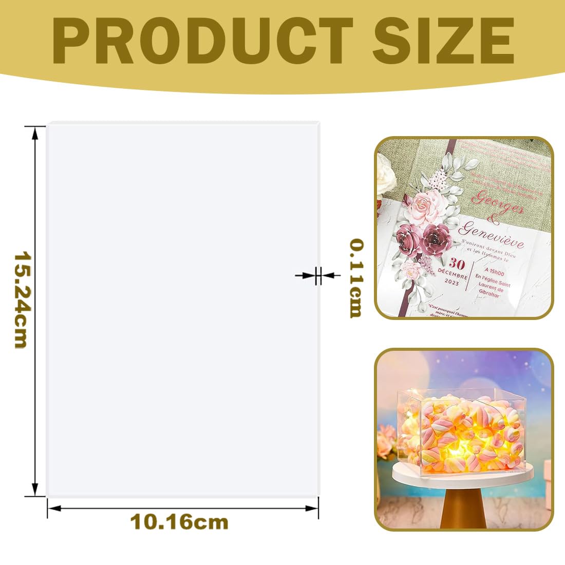 Placca in plexiglass, 10 unità, 15 cm x 10 cm x 1 mm, trasparente, foglio di plastica per la sostituzione di vetro della cornice fotografica, progetti fai da te e vernici, piastra acrilica
