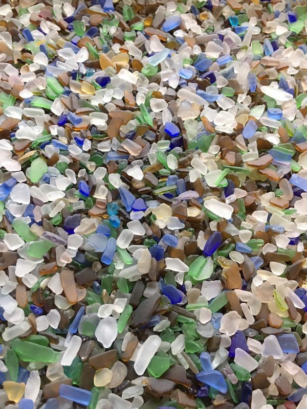 Sea Glass, Micro Jewelry Seaglass, Ocean Glass, Tumbled Beach Seaglass, Craft Supply, Blues-Yellow-Red-Pink-Purple-White-Green-Brown, Very Small 1oz