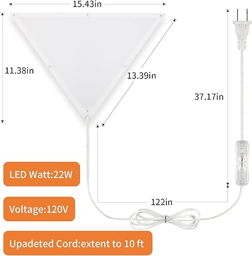 Miniatura 6 de Luz de esquina mejorada, luces LED de esquina de 20 W 2000 lm para sala de estar, luces de techo enchufables con cable de 10 pies, luces de esquina