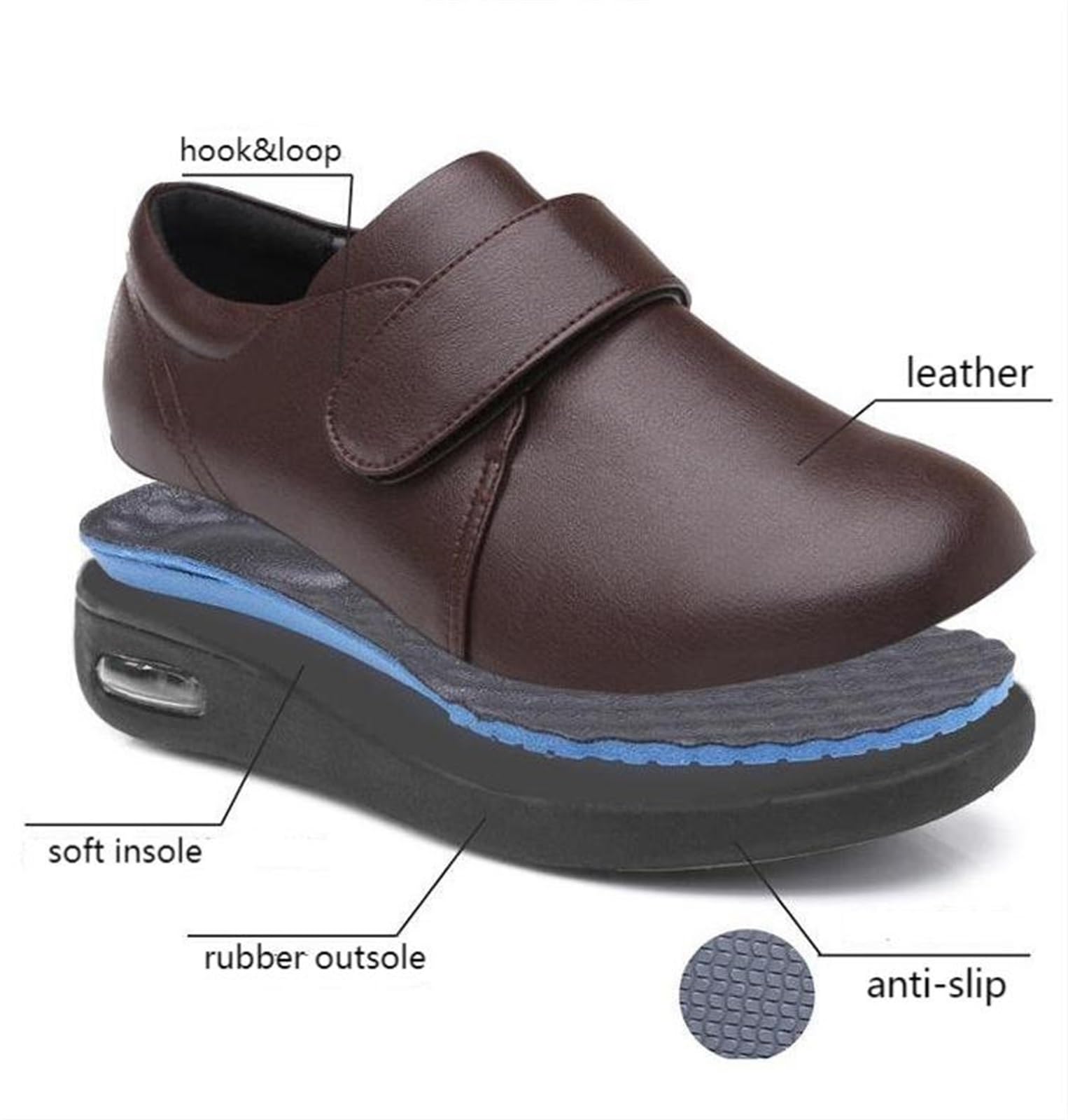Buty Ortopedyczne Do Chodzenia Dla Kobiet O Szerokiej Szerokości, Pianka Z Pamięcią Kształtu Z W Pełni Regulowanymi Zapięciami, Chodzenie Ortopedyczne Obrzęk Opuchnięte Stopy Zapalenie Stawów