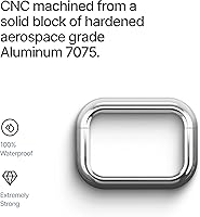 Vista 4 de Arc Pulse Compatible con AirPods Pro Case (2024), carcasa protectora minimalista de aluminio con absorción de impactos + incrustaciones de Plateado