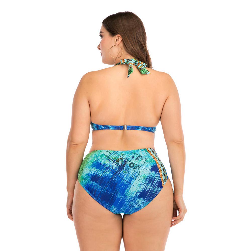 Elegancka i amerykańska odzież surfingowa bez rękawów, krem przeciwsłoneczny damski, moda kąpielowa, hot spring strój do nurkowania, kostium kąpielowy (niebieski3 4XL)