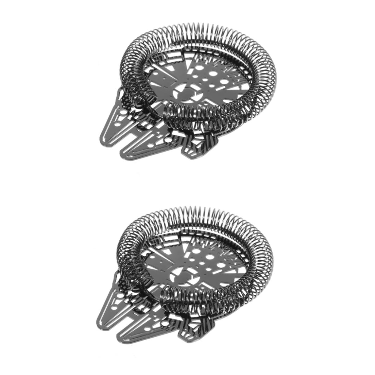 2 Pezzi filtro per il ghiaccio in acciaio inox cocktail bevande chiaro Maglia colino per succo Filtro in acciaio inossidabile Accessori per bartendimenti colino per Nero