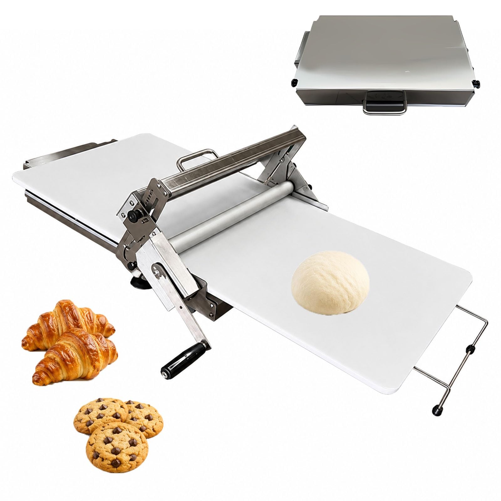 Laminadora Plegable para Masa, Laminadora Manual para Croissant y Masa Hojaldrada, Equipo para Panadería y Repostería Profesional(Commercial Bakery)