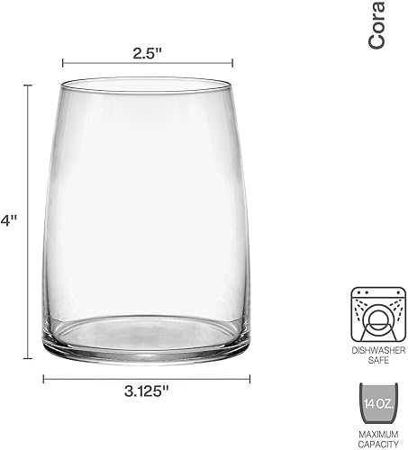 Miniatura 4 de Mikasa Cora - Vasos de whisky dobles a la antigua, juego de 4, 14 onzas