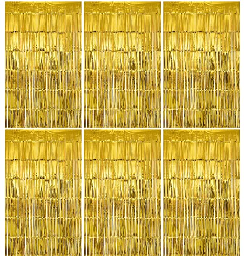 Lostwry 6 Pièces Rideau Métallique de Frange 1x2m Rideaux à Franges en Feuille Rideau à Franges en Clinquant Rideau Scintillant à Franges pour Anniversaire Mariage Fête Décorations Cover