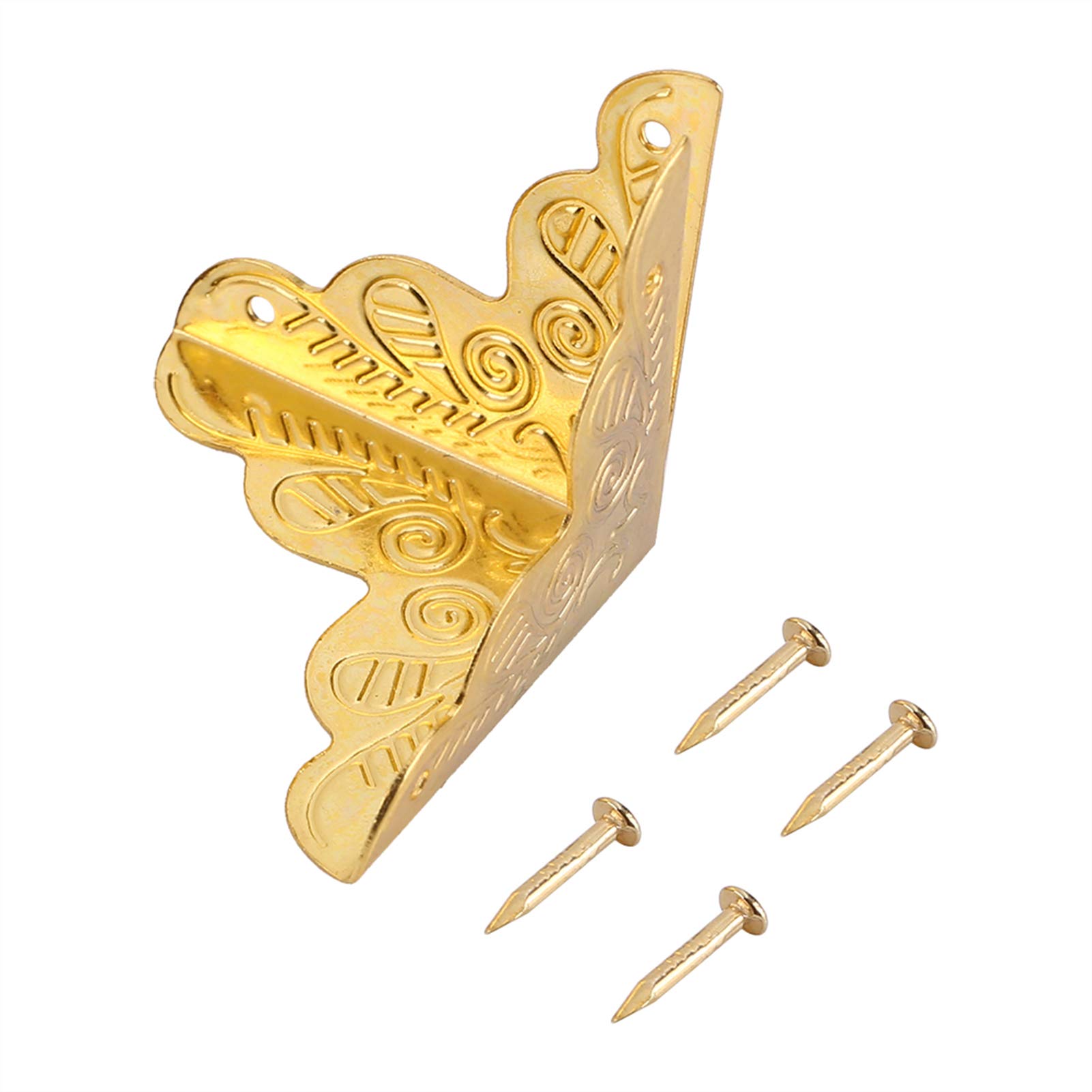 Protezioni Decorative per Angoli, Scatola da 12 Pezzi Protezioni per Angoli Decorative per Angoli in Legno Hadrware(Oro)