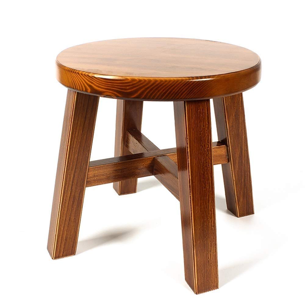 Banc à Chaussures en Bois pour Entrée et Petit Tabouret Bas de Salon Rétro NMDCDH