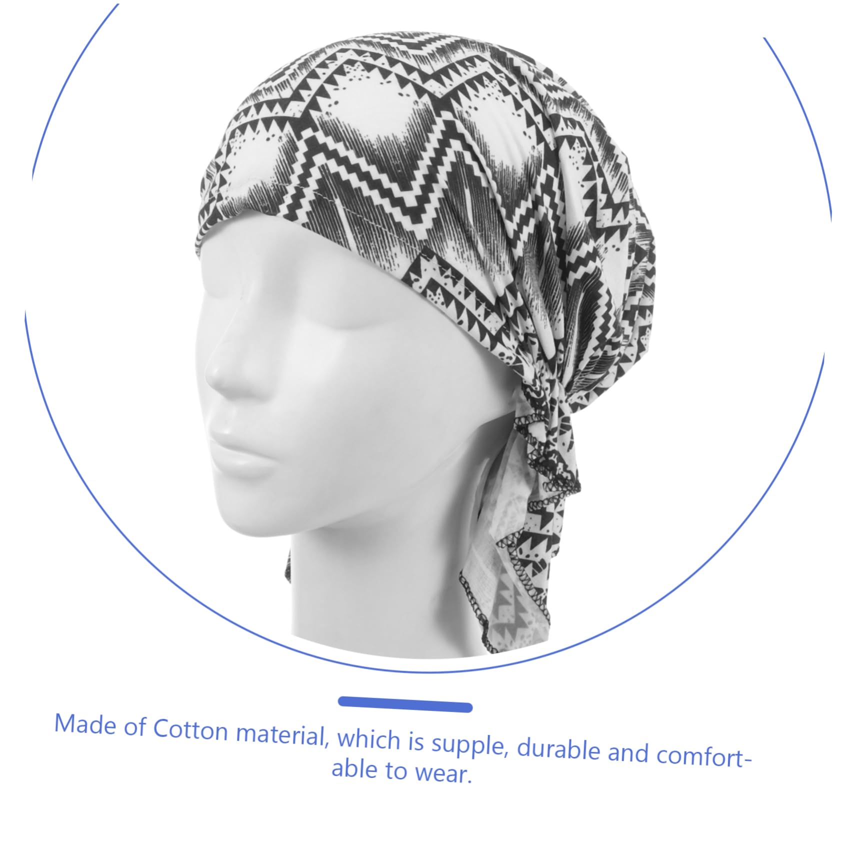 6piezas Turbante Unisex De Algodón Para Quimioterapia De Gorro Diseño Floral Geométrico y Para Uso Casa y Actividades Diarias y Reutilizable