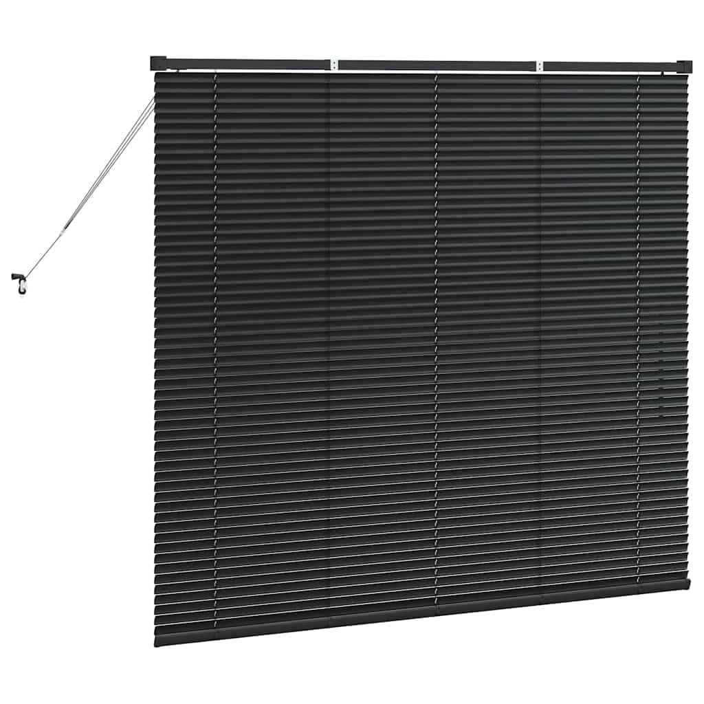 Fensterjalousie mit Vorhängen aus Aluminium, Matte Oberfläche, Verstellbare Lichtkontrolle, rollos für Fenster, rollos & jalousien, Geeignet für Wohnzimmer und Schlafzimmer, Schwarz, 145 x 130 cm