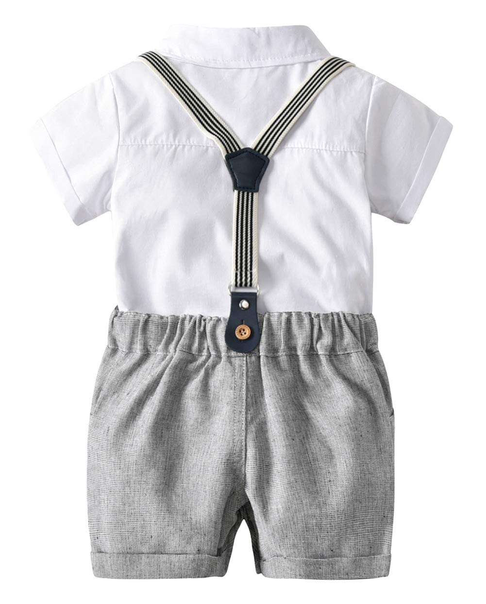 Happy Cherry - Baby Taufe Jungen Anzug Zeremonie Kleinkinder Sommer Bekleidungset Kurzarm Baumwolle Gentihombre für Festliche Hochzeit Party - Kinder 0-6 Monate