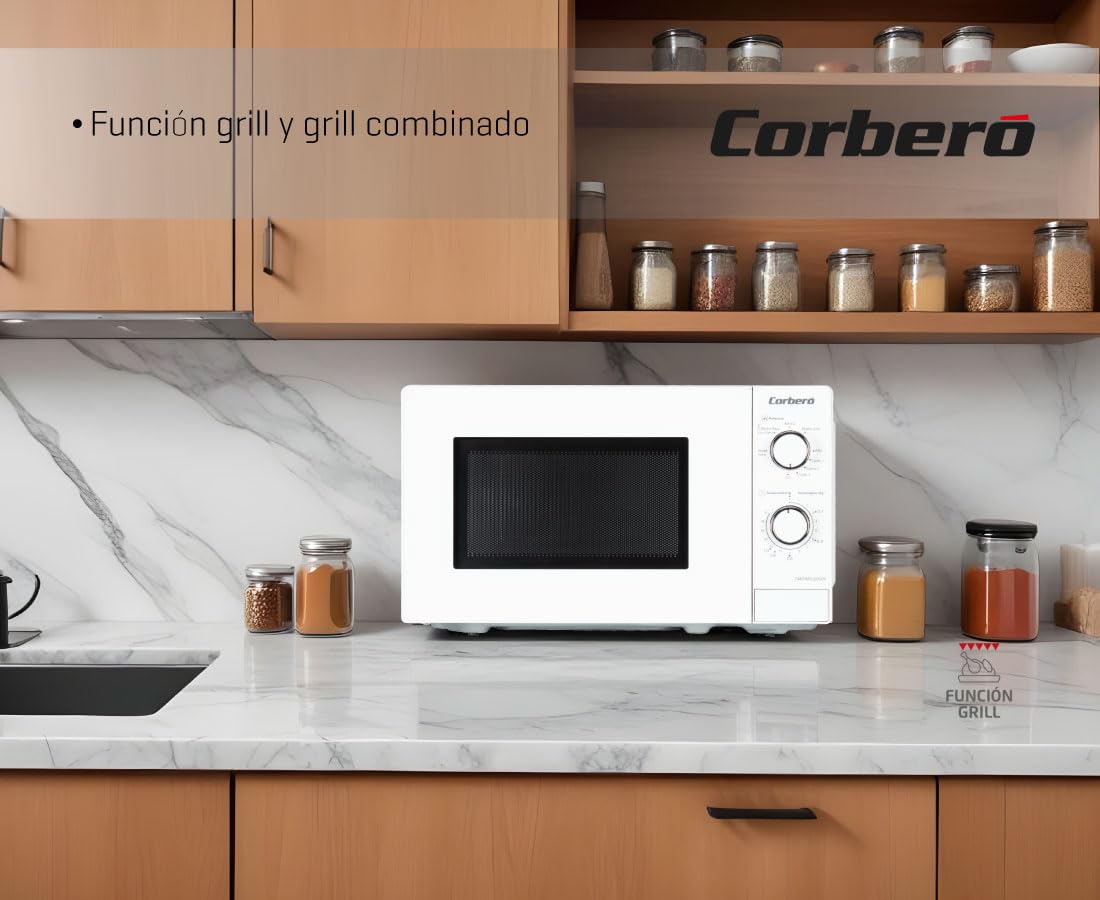 Corberó CMICM5020GW Microondas con Grill 20L 700W Blanco