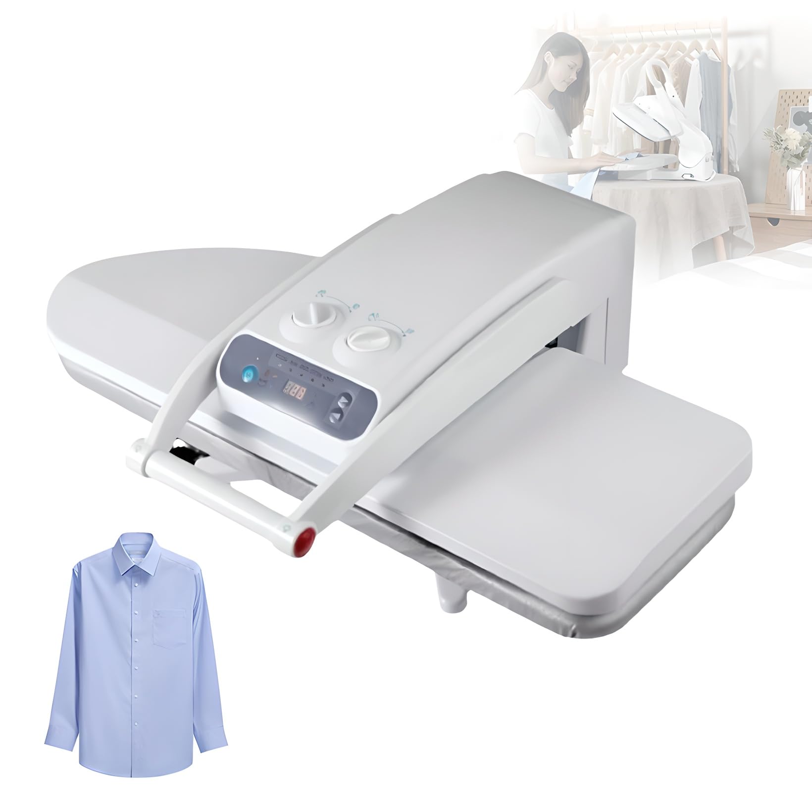 Profesjonalna prasa parowa 1400 W, wytrzymała elektroniczna maszyna do prasowania do domu, pralni, hotelu, biura - wydajne rozwiązanie do prasowania parowego 65 x 24 cm