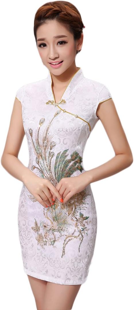 EXCELLANYARD Women's Cotton Chinese Qipao Cheongsam Dress 4