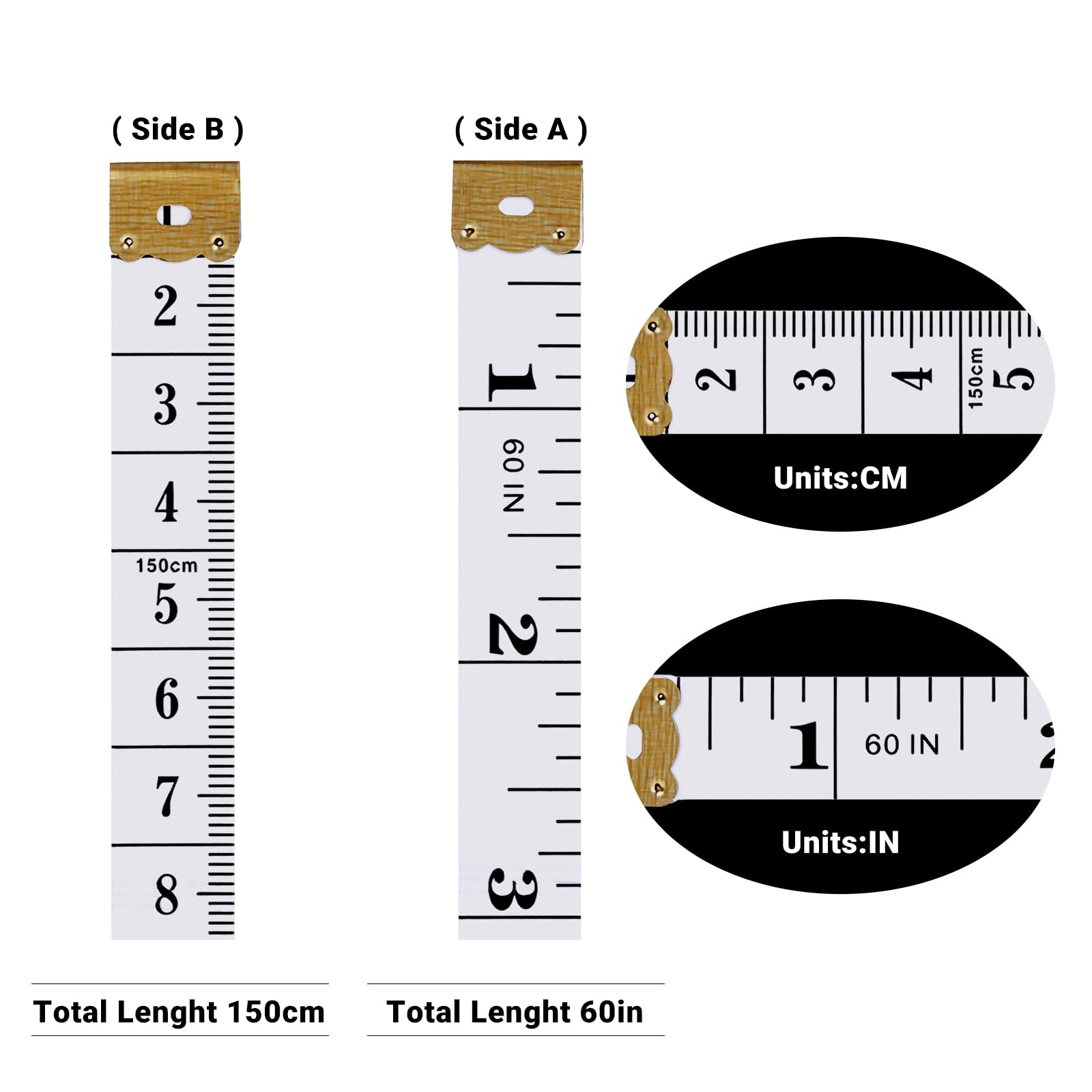 3 x elastyczna taśma miernicza do ciała, do szycia ciała, elastyczna linijka do odchudzania, 150 cm