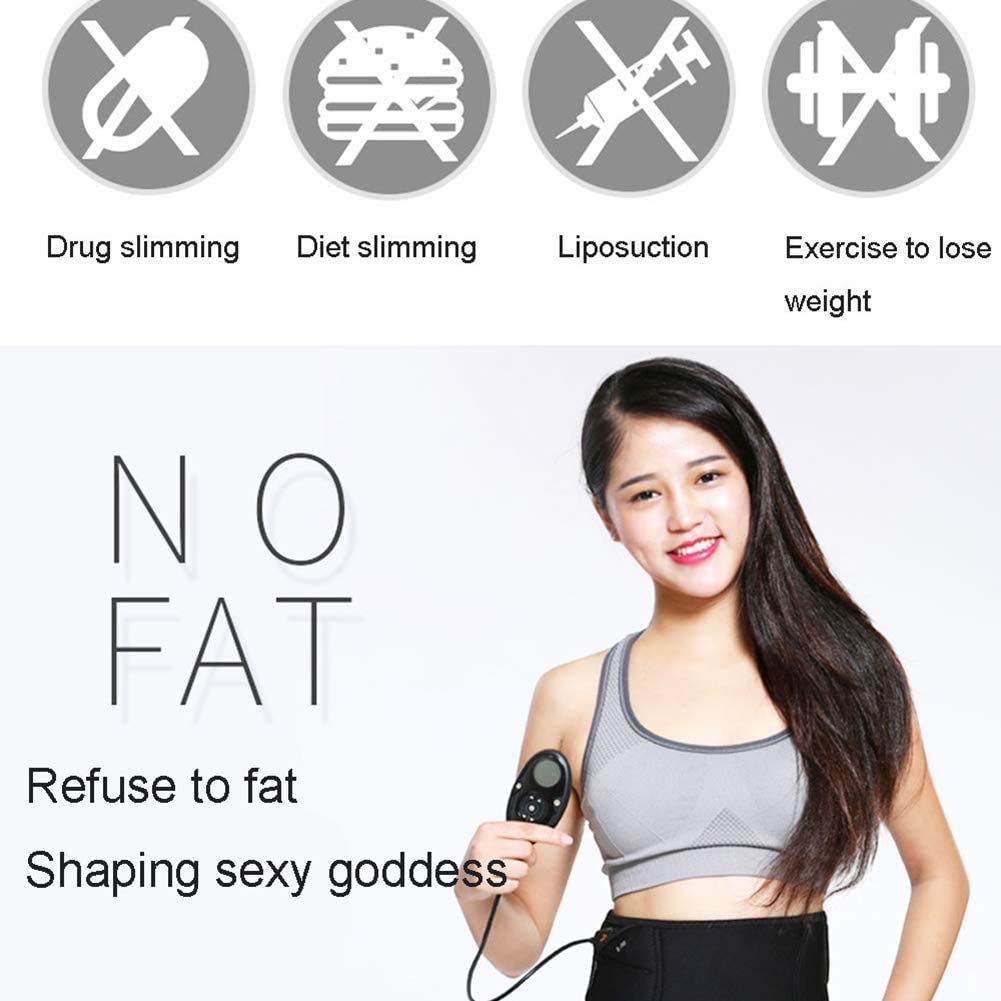 Cinturón Masaje Adelgazante portátil para Bajar Peso, masajeador vibratorio eléctrico para Quemar Grasa Abdominal, 10 Modos, reafirmante Piel para Mujeres y Hombres.