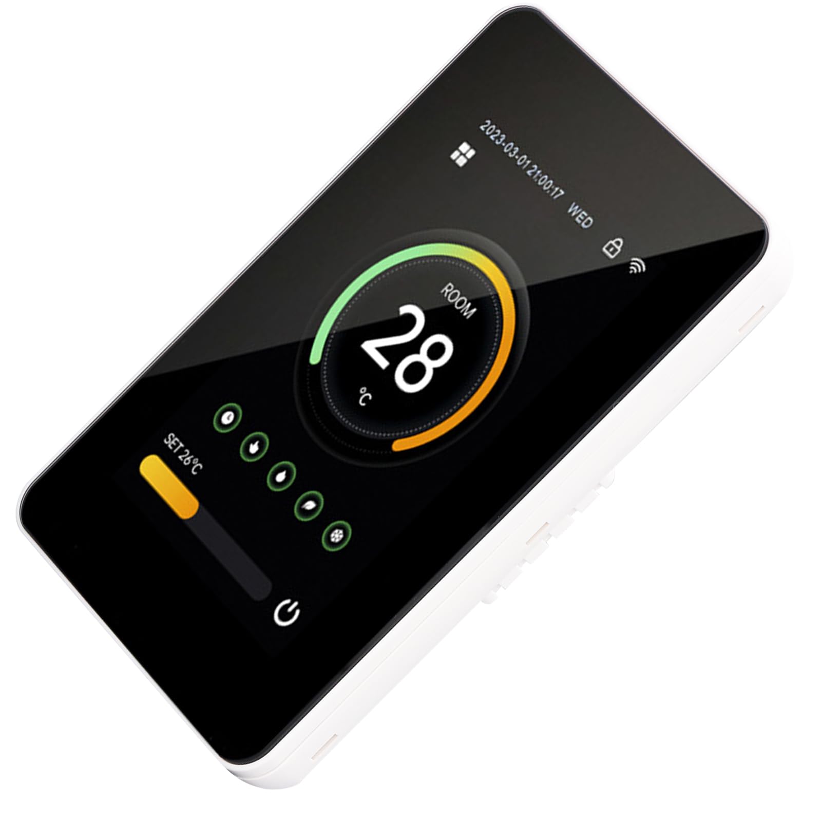 FTVOGUE Inteligentny Termostat WiFi Cyfrowy Ekran Dotykowy Termostat Ogrzewania Podłogowego 100 do 250VAC 3A Sterowanie aplikacją Pionowy Ekran od 41 do 158 Fahrenheita Ogrzewania Wody w Domu (3A)