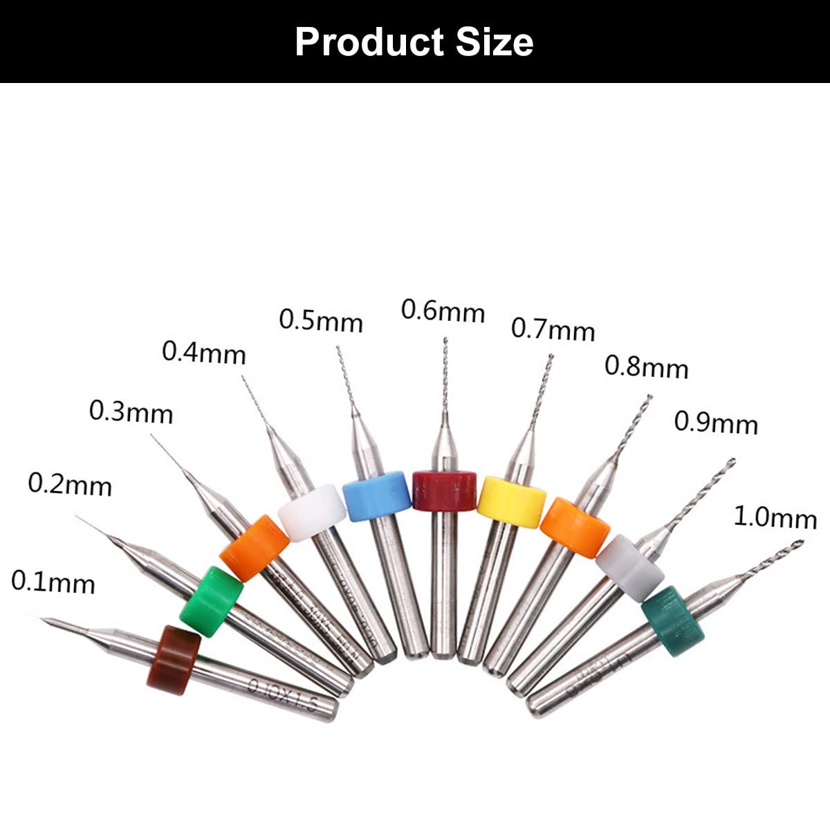 Kit 10 Mini-forets PCB 0.1-1.0mm, En Carbure De Tungstène