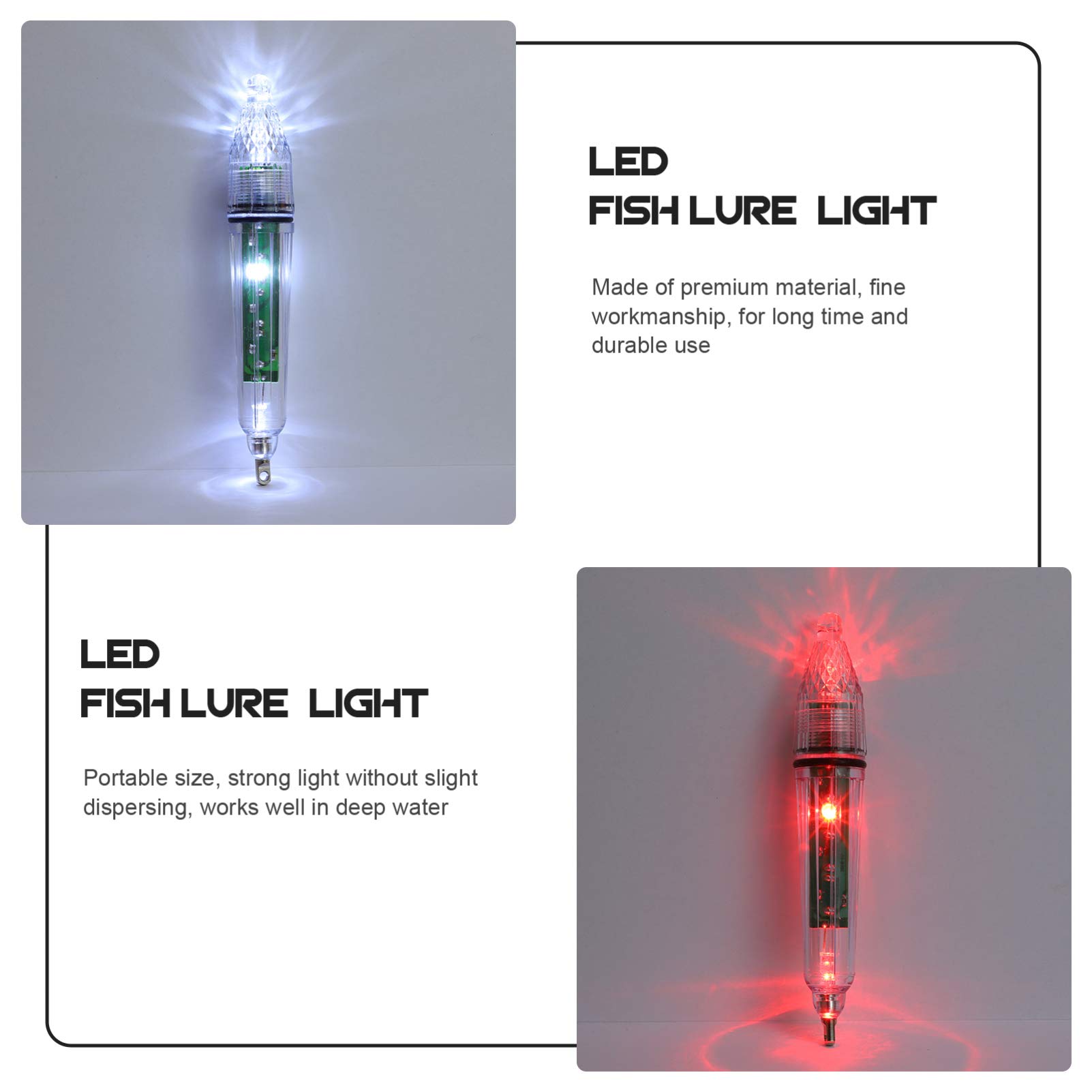 Didiseaon Lampada da Pesca Luci LED Subacquee Barche Serbatoio Acquario Esterno LED Luce Esca da Pesca Luce Oceanica Luce da Pesca Canne Sommergibili Palo Punta Sgombro Luminosa