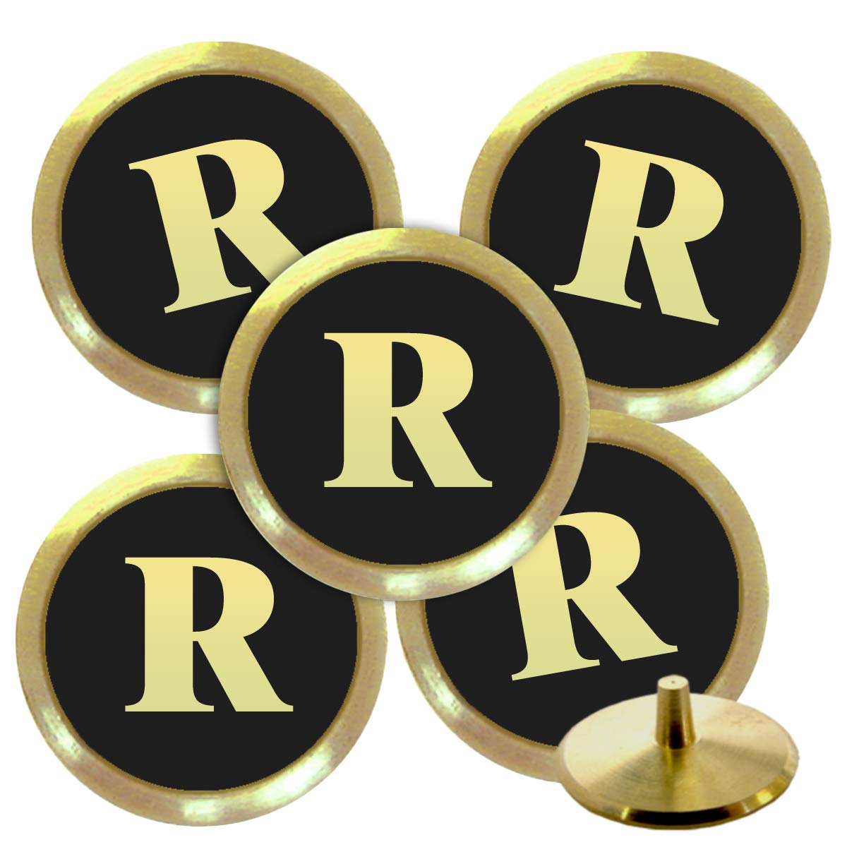 Best Impressions Solid Brass Personalised Golf Ball Markers with Initials (R)