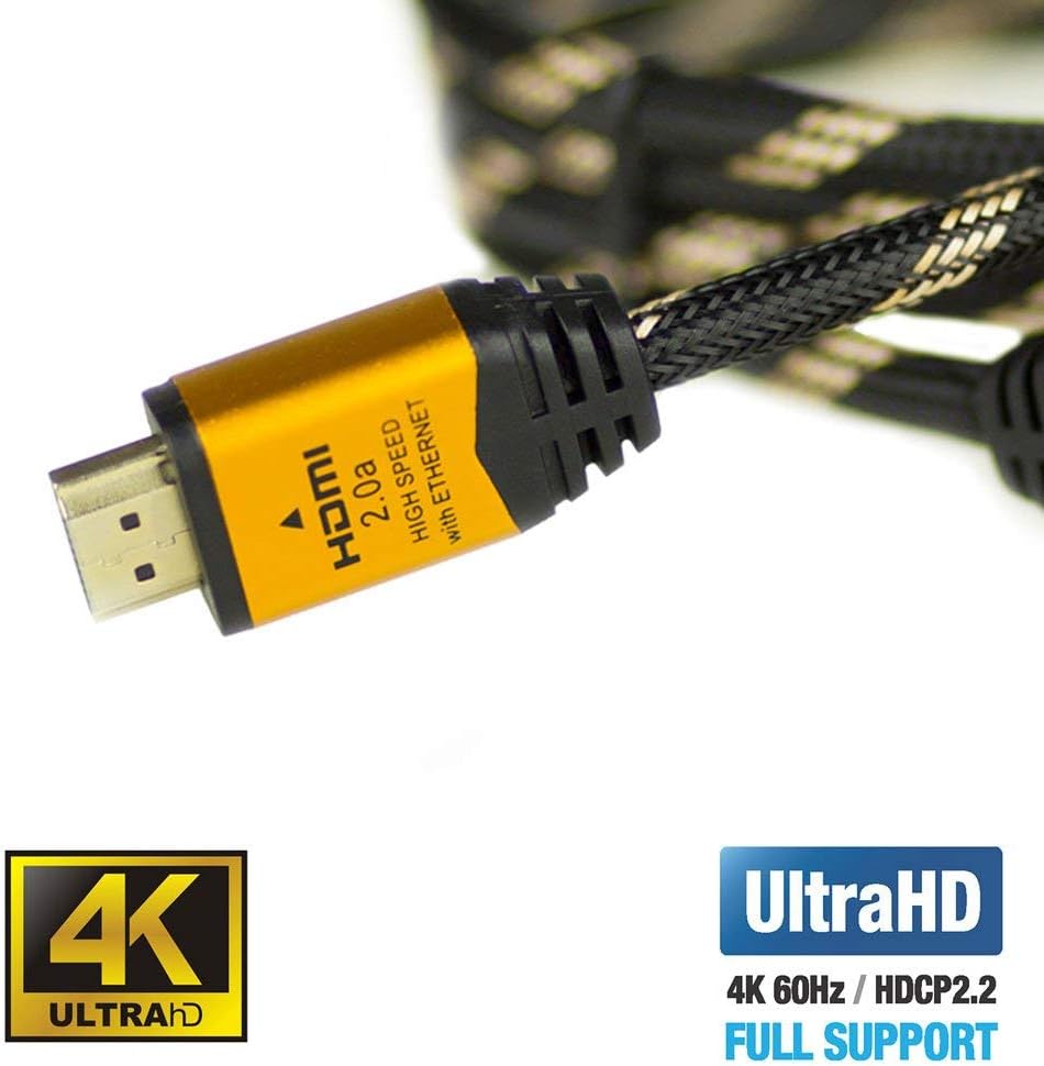 Best Cyber Deals 🔥 4K HDMI 2.0 Cable 10FT - UHD 4K 60Hz with HDR - Braided Cord - High Speed 18Gbps - Ethernet & Audio Return - Video 4K 60Hz 1080p 120Hz 3D - Compatible with Xbox X, Playstation Pro, Apple TV 4K (10FT)