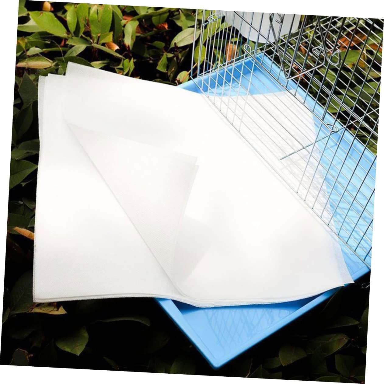 100Pcs Thick Disposable Bird Cage Paper Mats Absorbent Liner Pads for Parakeet and Parrot Cages Square Liners for Easy Cleaning and Freshness
