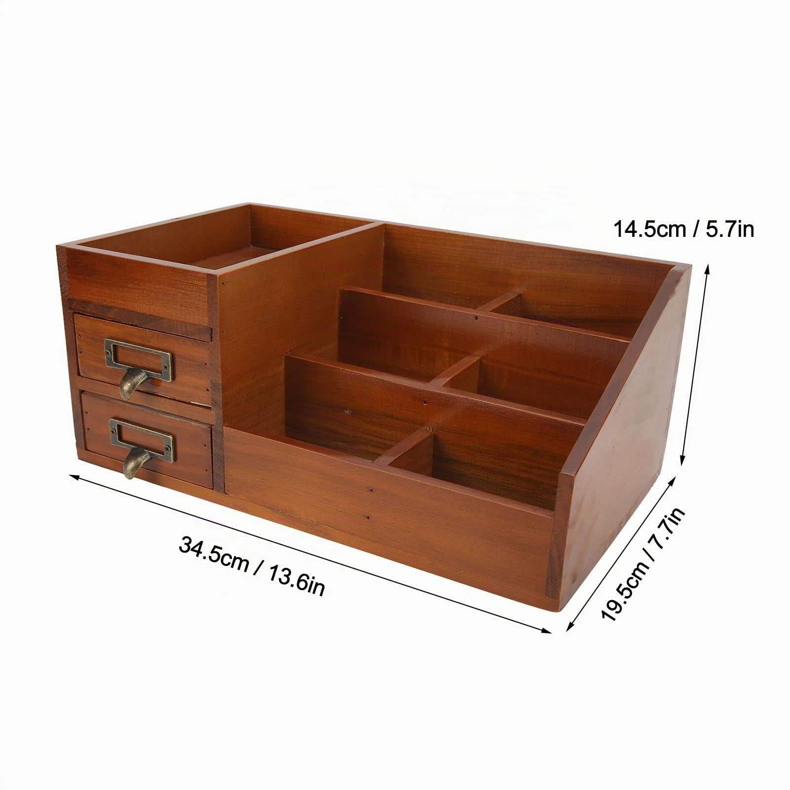 Tyenaza Organizer retrò, multistrato multifunzione in legno per ufficio e cucina (34,5 x 19,5 x 14,5 cm)